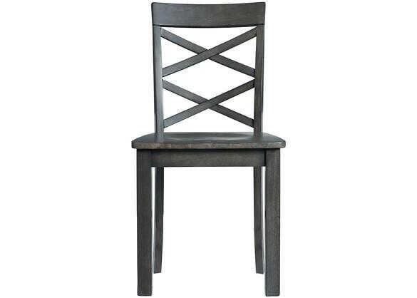 Wood Dining Table with 4 chairs and a bench in gray finish